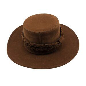 Anthropologie ASN Brown Eyed Girl Hat Wide Brim Faux Suede Brown Womens Cowboy